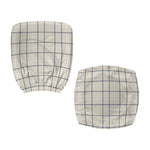 Beige Tattersall Pattern Print Office Chair Cover