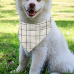 Beige Tattersall Pattern Print Over The Collar Dog Bandana