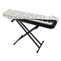 Beige Tattersall Pattern Print Piano Keyboard Cover