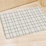 Beige Tattersall Pattern Print Polyester Doormat