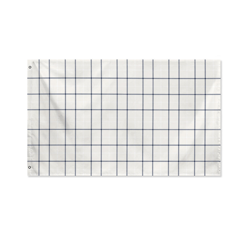 Beige Tattersall Pattern Print Polyester Flag