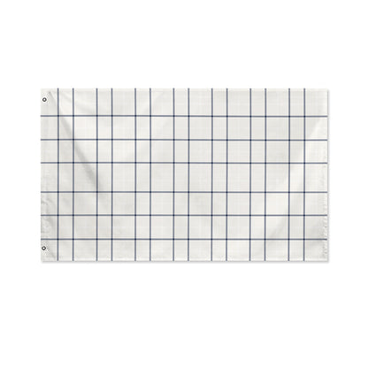 Beige Tattersall Pattern Print Polyester Flag