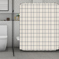 Beige Tattersall Pattern Print Polyester Shower Curtain