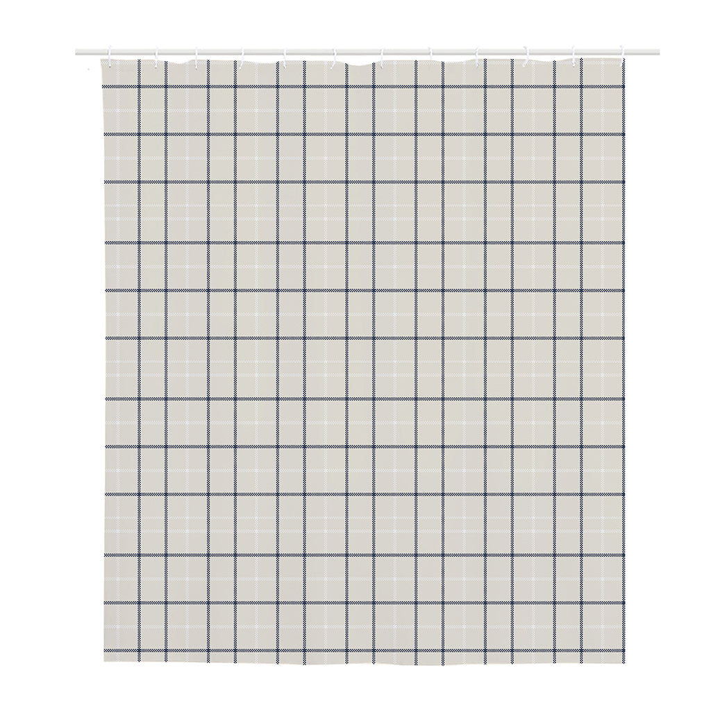 Beige Tattersall Pattern Print Polyester Shower Curtain