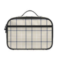 Beige Tattersall Pattern Print Portable Lunch Bag