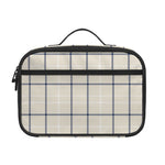 Beige Tattersall Pattern Print Portable Lunch Bag