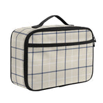 Beige Tattersall Pattern Print Portable Lunch Bag