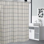 Beige Tattersall Pattern Print Premium Shower Curtain