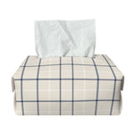 Beige Tattersall Pattern Print Rectangle Tissue Box Cover