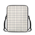 Beige Tattersall Pattern Print Rectangular Crossbody Bag