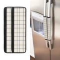 Beige Tattersall Pattern Print Refrigerator Handle Covers