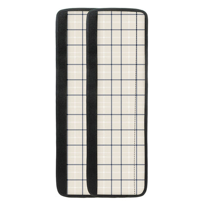 Beige Tattersall Pattern Print Refrigerator Handle Covers