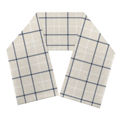 Beige Tattersall Pattern Print Scarf