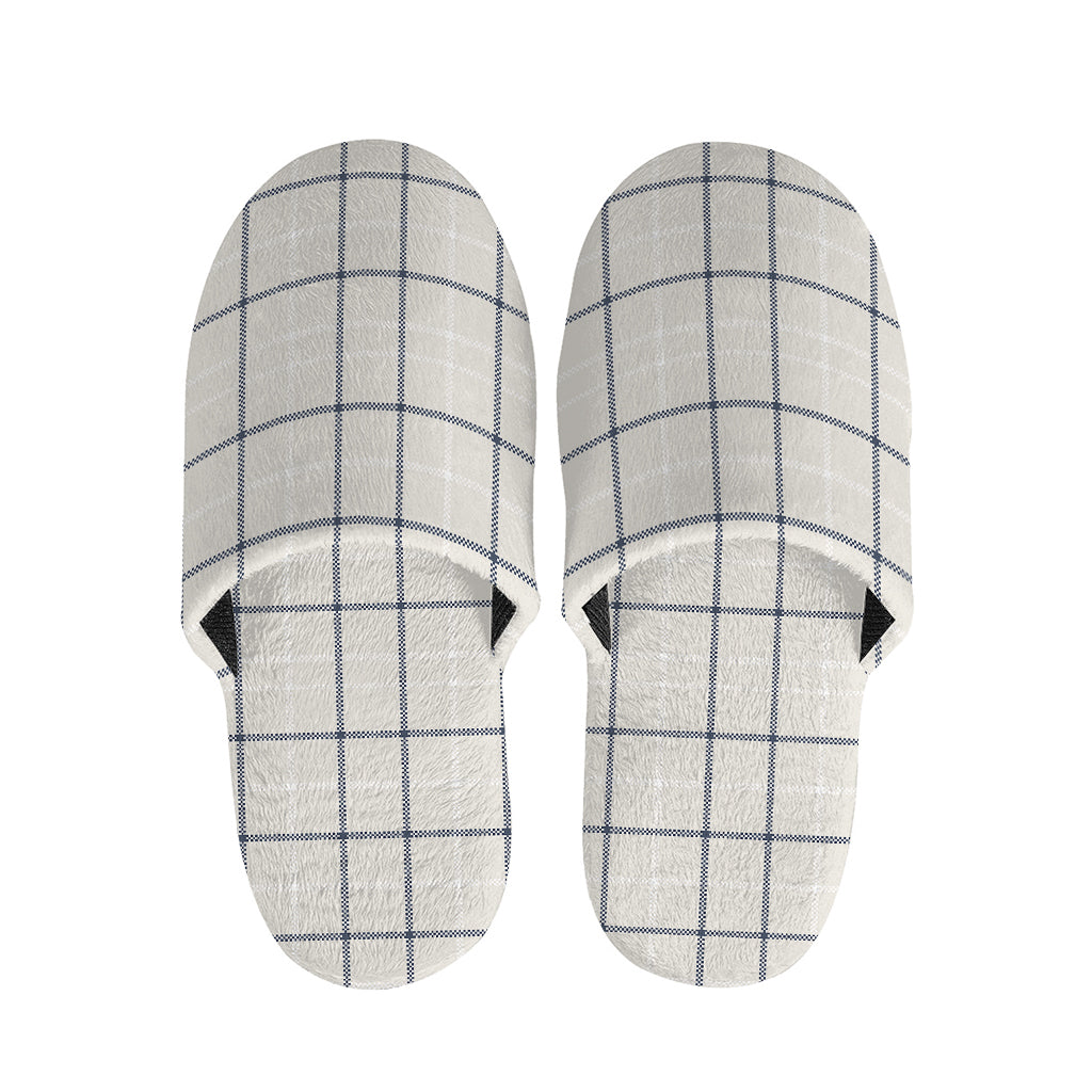 Beige Tattersall Pattern Print Slippers
