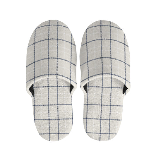 Beige Tattersall Pattern Print Slippers