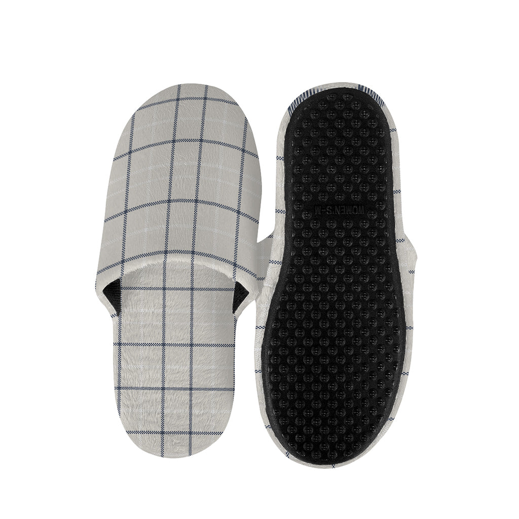 Beige Tattersall Pattern Print Slippers