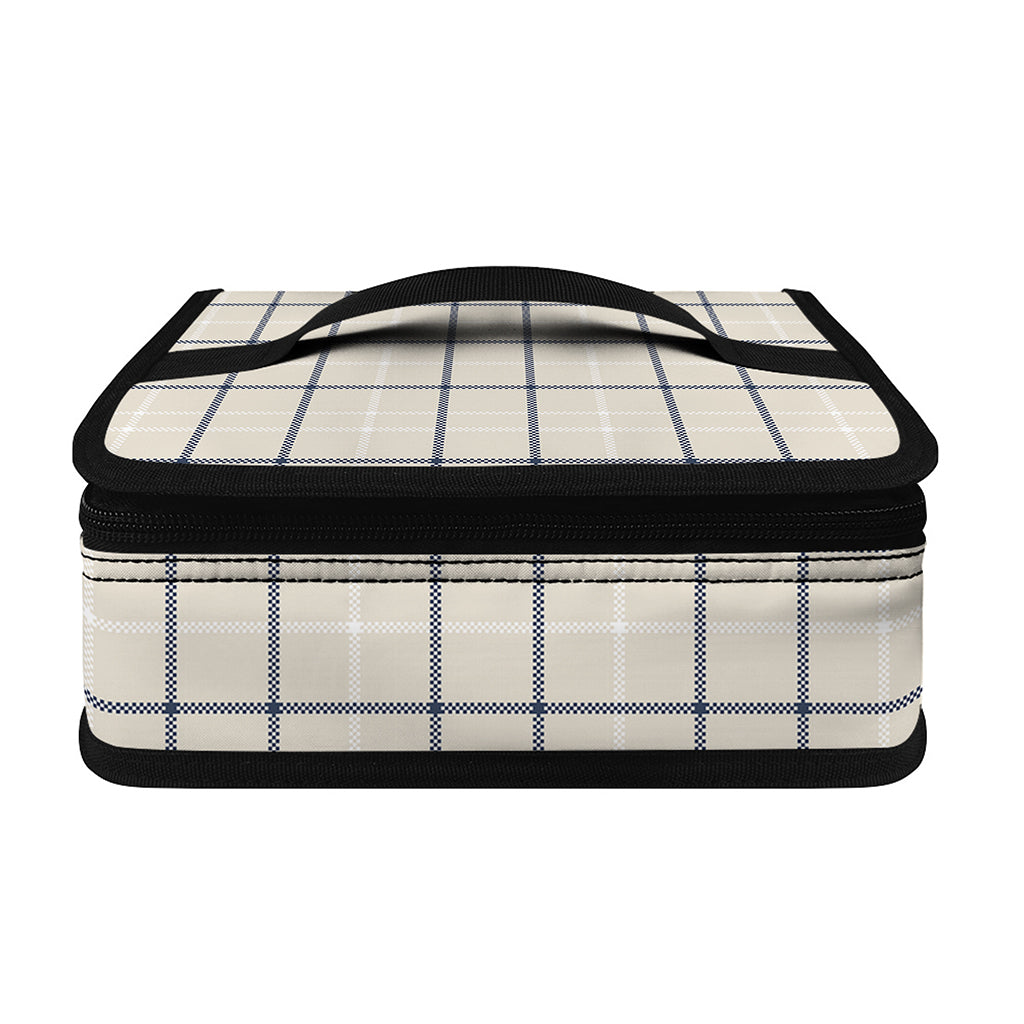 Beige Tattersall Pattern Print Small Lunch Bag