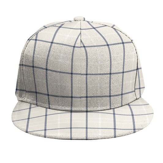 Beige Tattersall Pattern Print Snapback Cap