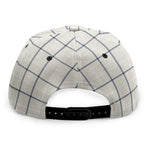 Beige Tattersall Pattern Print Snapback Cap