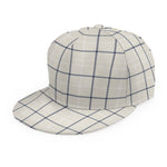 Beige Tattersall Pattern Print Snapback Cap