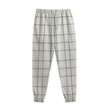 Beige Tattersall Pattern Print Sweatpants