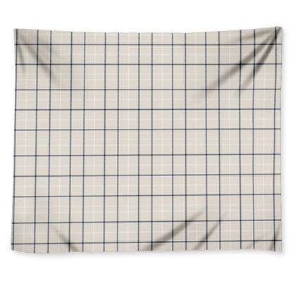 Beige Tattersall Pattern Print Tapestry