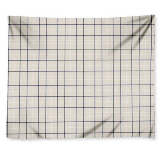 Beige Tattersall Pattern Print Tapestry