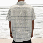 Beige Tattersall Pattern Print Textured Short Sleeve Shirt