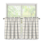 Beige Tattersall Pattern Print Tier Curtains