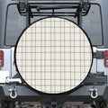 Beige Tattersall Pattern Print Tire Cover