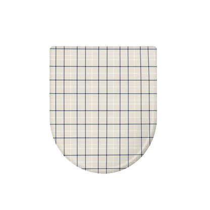 Beige Tattersall Pattern Print Toilet Lid Cover