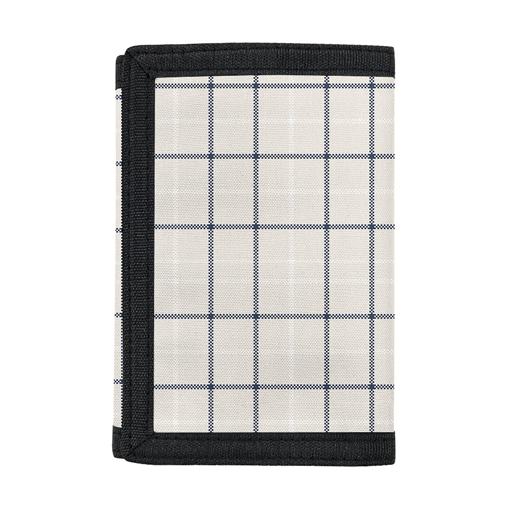 Beige Tattersall Pattern Print Trifold Wallet