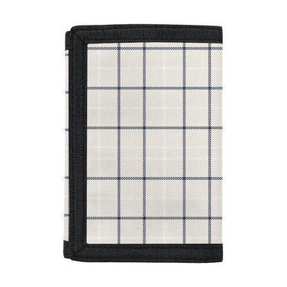 Beige Tattersall Pattern Print Trifold Wallet