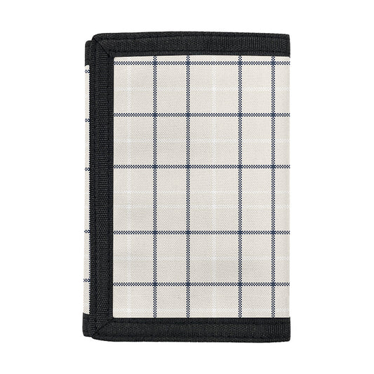 Beige Tattersall Pattern Print Trifold Wallet