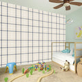 Beige Tattersall Pattern Print Wall Sticker