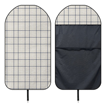 Beige Tattersall Pattern Print Waterproof Car Seat Cover