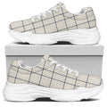 Beige Tattersall Pattern Print White Chunky Shoes