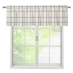 Beige Tattersall Pattern Print Window Valance