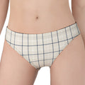 Beige Tattersall Pattern Print Women's Panties