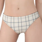 Beige Tattersall Pattern Print Women's Panties