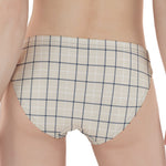 Beige Tattersall Pattern Print Women's Panties
