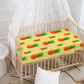 Beige Watercolor Pineapple Pattern Print Baby Crib Sheet