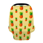 Beige Watercolor Pineapple Pattern Print Baby Seat Cover