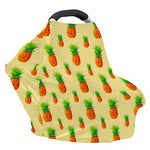 Beige Watercolor Pineapple Pattern Print Baby Seat Cover