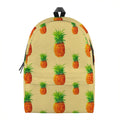 Beige Watercolor Pineapple Pattern Print School Backpack