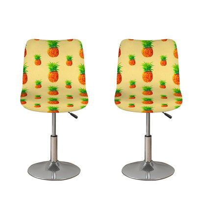 Beige Watercolor Pineapple Pattern Print Bar Stool Covers