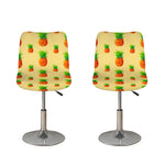 Beige Watercolor Pineapple Pattern Print Bar Stool Covers