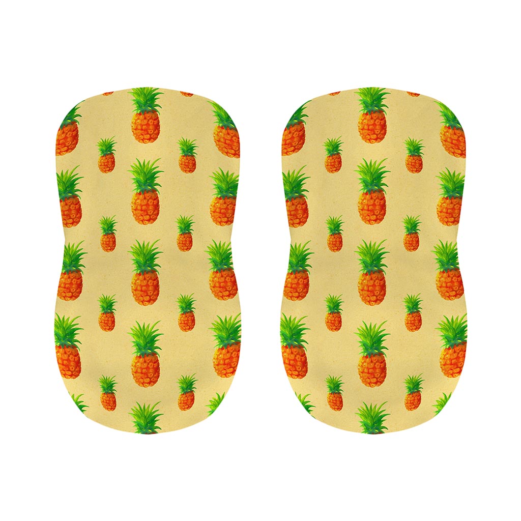 Beige Watercolor Pineapple Pattern Print Bar Stool Covers