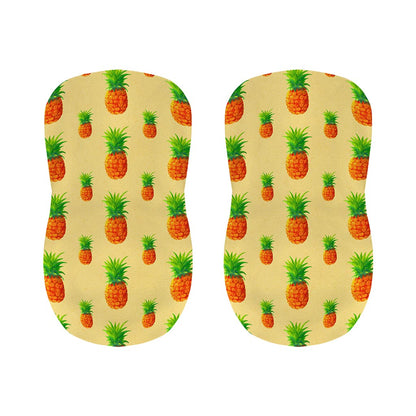 Beige Watercolor Pineapple Pattern Print Bar Stool Covers