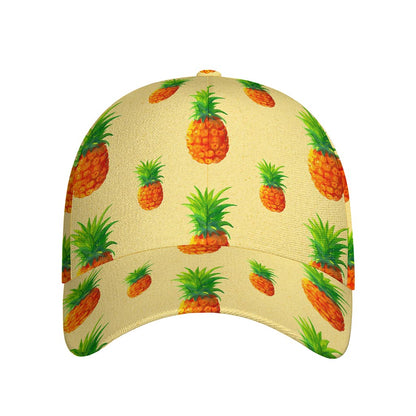 Beige Watercolor Pineapple Pattern Print Baseball Cap